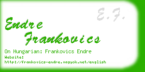 endre frankovics business card